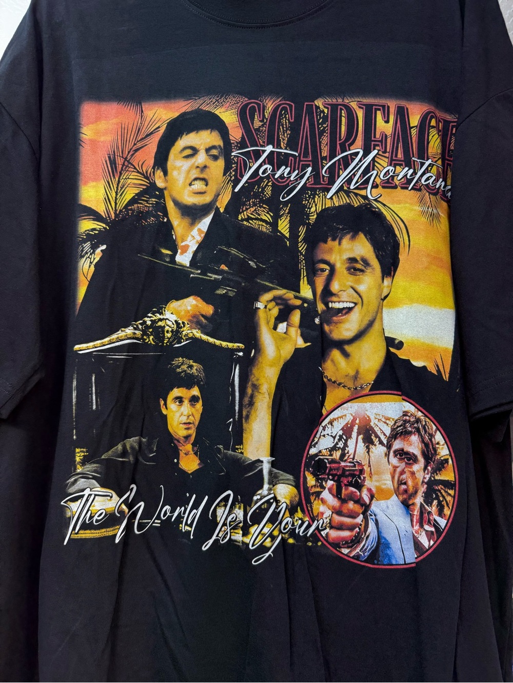 Black Scarface Graphic Tee - Tony Montana Print - Picture 2 of 4